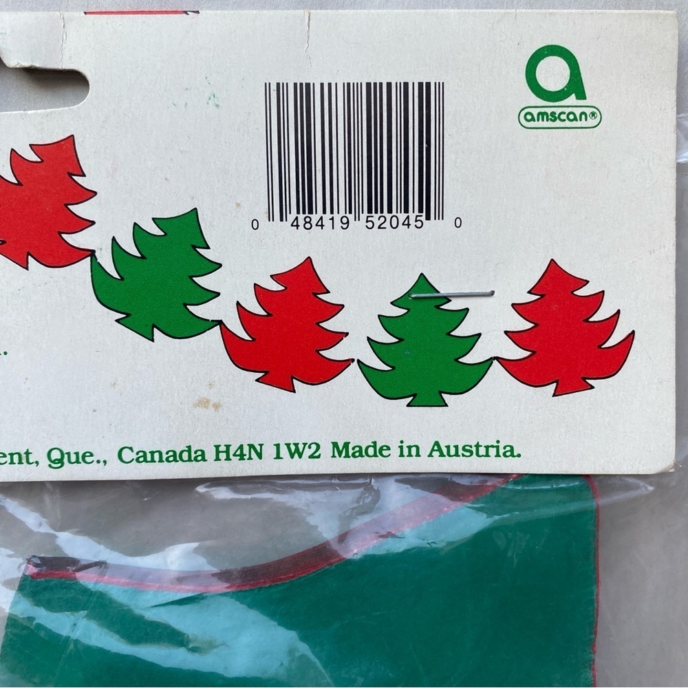 NOS Vintage AMSCAN Paper Tree Garland Holiday Christmas New - Picture 4 of 5